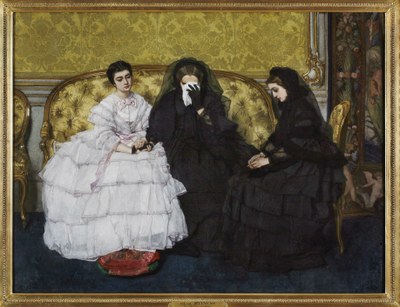 Alfred Stevens, Troost of Het condoleancebezoek, 1857