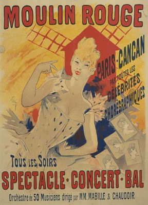 Jules Chéret, Paris Cancan - Moulin Rouge, 1890, Coll Museum van Elsene © foto Mixed Media