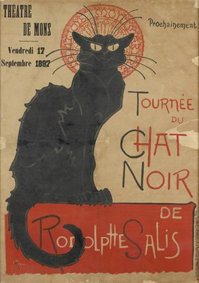 Théophile-Alexandre Steinlen, Tournée du Chat Noir. Théâtre de Mons, 1896, Coll Museum van Elsene © foto Mixed Media